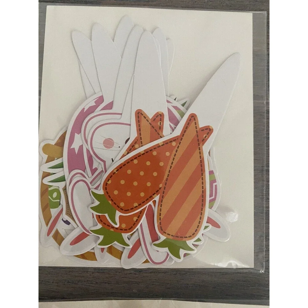 Easter Bunny Decoration for Home Rabbit with 3D Honeycomb banner sticks Set kids